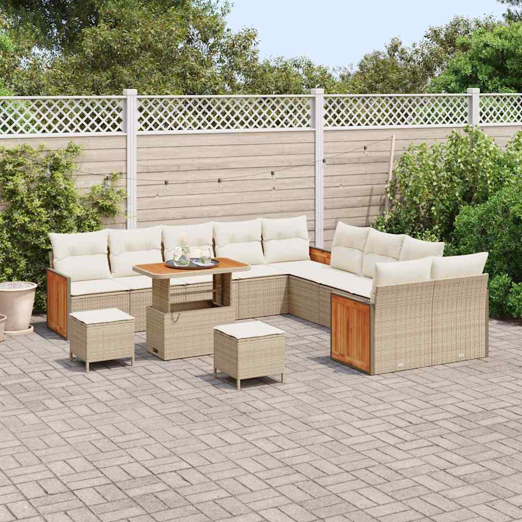 Garten-Sofa-Set 13 pcs Beige und Creme 90 x 55 x 71 cm